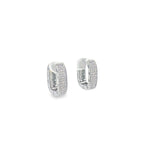 CZ Rectangle Hoops Earrings (L367)(J240)