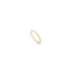 A delicate gold beaded ring rests on a plain white background.