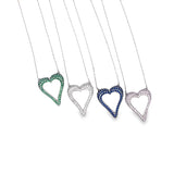 Open Heart CZ Necklace (H171)