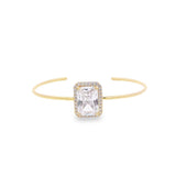 CZ Pave Stone Bangle Bracelet (B112)