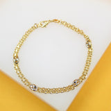 18K Gold Filled Flat Mariner Bracelet (I460)