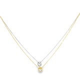 Gold CZ Stone Charms Necklace(H234)