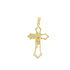 A polished yellow gold Jesus cross pendant features a detailed depiction of the face of Jesus centered on the crucifix.