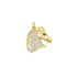 A gold horse head pendant features a mane sparkling with pave diamonds.