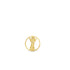A polished yellow gold medallion features a detailed figure of Santo Niño framed within a textured circular border.