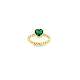 Round CZ and Heart Ring Band (D128)