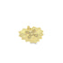 A textured gold heart pendant featuring a sparkling diamond-encrusted knot design rests against a plain white background.