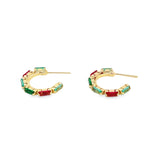 Skinny Multicolor/Clear CZ Stones Tiny Hoop (L505)