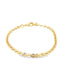 A delicate yellow gold link bracelet features shimmering square-shaped links and a secure lobster clasp.