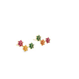 CZ Flower Star 3 Layer Constellation Stud Earrings (L509)