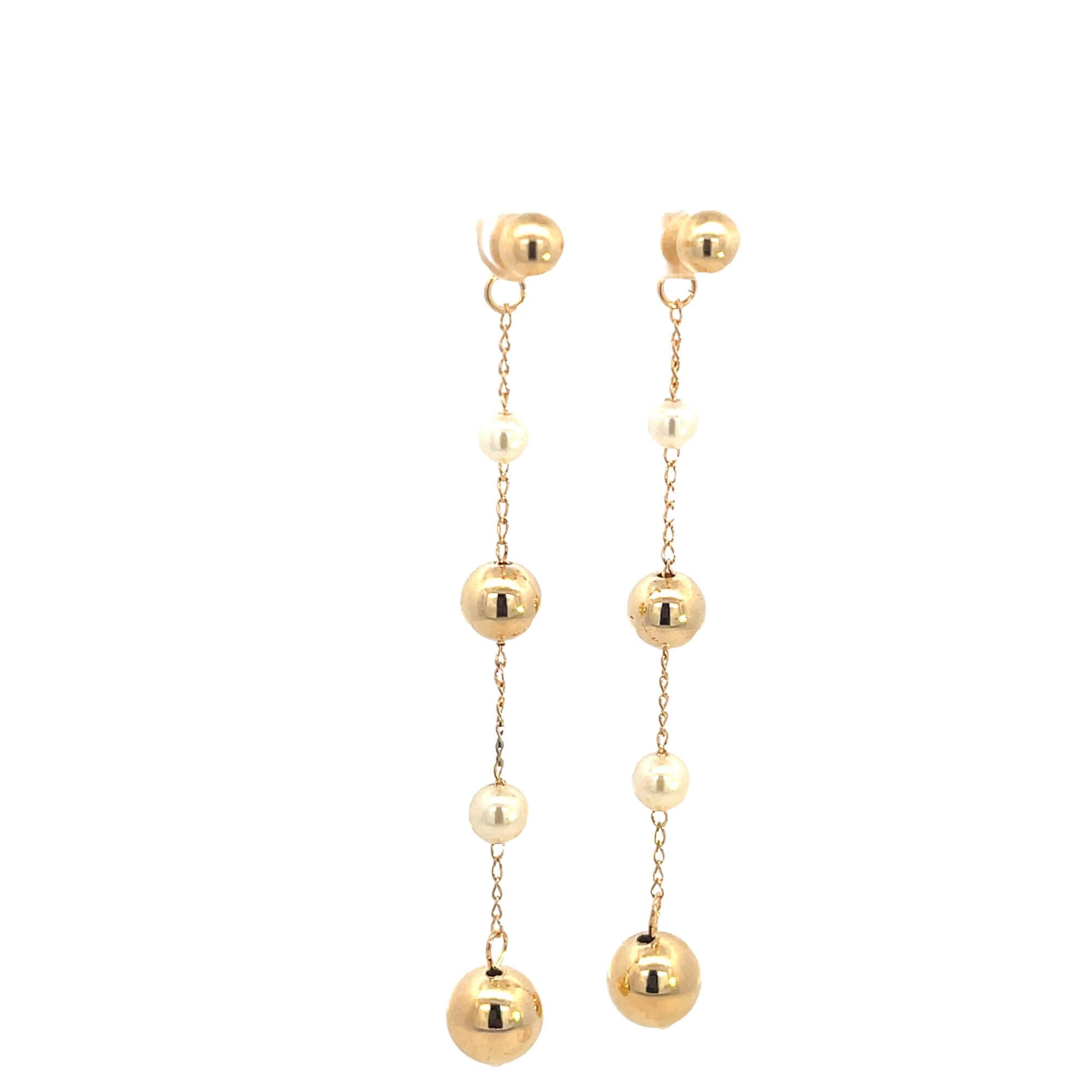 Link Chain Bead Dangle Earrings (L138A)(L163A)
