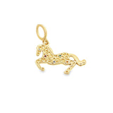 CZ Scroll Pattern Horse Pendant