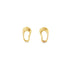 A pair of textured gold abstract stud earrings displays an organic, asymmetric shape against a plain white background.