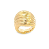 High End Exclusive Croissant Wavy Dome Ring (D114)