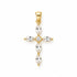 Shop an elegant marquise cross pendant crafted in 18K Gold Filled. Featuring faceted marquise-cut stones and a refined statement design available in multiple color options.