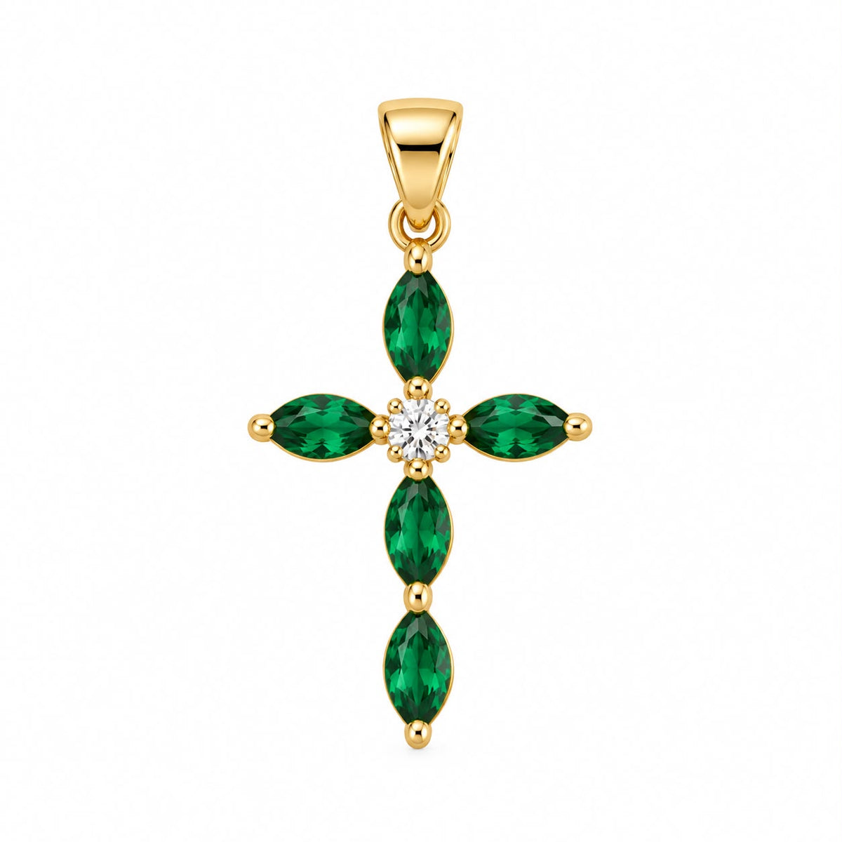 Elegant Marquise Cross Pendant (A372)