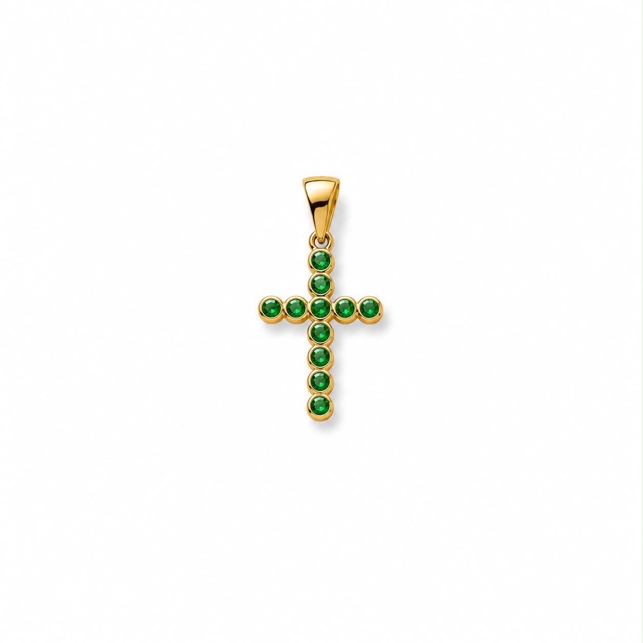 Colorful CZ Cross Pendant (A360)