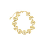 18K Gold Filled Beach Sea Shells Charm Bracelet (I462)