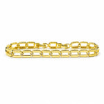 Elegant 18K Gold Filled geometric link bracelet featuring polished open links accented with sparkling cubic zirconia. Modern, lightweight and perfect for everyday wear.