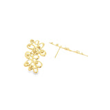 18K Gold Filled Flower Dahlia Stud Earrings (L70A)