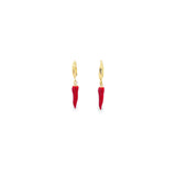 18K Gold Filled Hoop Chili Pepper Earrings