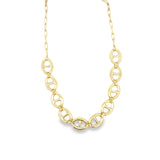 3mm Wide Light weight Puffy Mariner Link Necklace (H202)(I558)