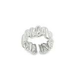 Wide Chunky Eccentric Crinkled Style Wavy Ring (D133)