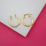 Small Twists Lever Back Hoop Earrings (J103)