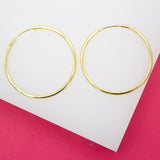 18K Gold Filled Slim Endless Hoop Stud Earrings (K106, 107, 108)