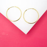 18K Gold Filled Slim Endless Hoop Stud Earrings (K106, 107, 108)