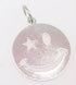 A shiny silver smiley face pendant features a star-shaped eye and a wide, cheerful grin.
