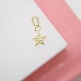 Tiny 18K Gold Filled Dainty Star Charm with Micro Pave Cubic Zirconia CZ Stone