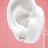 18K Gold Filled Heart Stud Earrings (L121)
