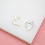 18K Gold Filled Heart Case Pendant With CZ Stones (A53)