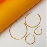 18K Gold Filled Twisted Wire Open Hoops & Earring (J83A)(J82)(J84)(J83)