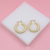 Thin Double Knot Lever Back Hoop Earrings (J92)