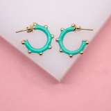 18k Gold Filled Colorful Hoops | Neon Enamel Hoop Earrings