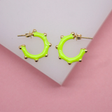 18k Gold Filled Colorful Hoops | Neon Enamel Hoop Earrings