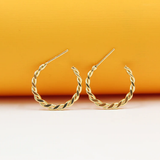 18K Gold Filled Twisted Wire Open Hoops & Earring (J83A)(J82)(J84)(J83)
