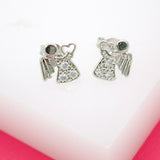 18K Gold Filled Love Angel Heart Earrings Studs (L102)