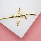 18K White Gold Filled AK-47 Pendant (A160)