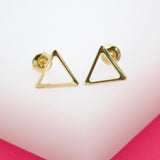 8K Gold Filled Triangle Stud Earrings (L8)(L6)(L12)