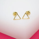 8K Gold Filled Triangle Stud Earrings (L8)(L6)(L12)