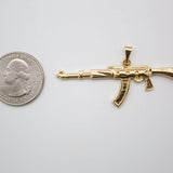 18K White Gold Filled AK-47 Pendant (A160)