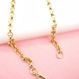 18K Gold Filled 6mm Rolo Solid Circle Link Chain (F155) (I505)