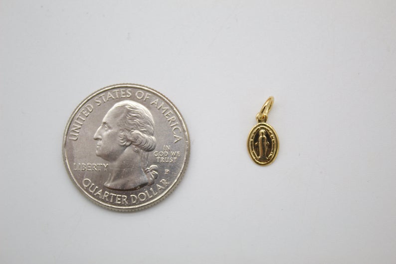 Tiny Gold Filled Miraculous Medal Pendant
