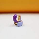 18K Gold Filled Enamel Small Huggie Earrings (K116A)