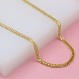 18K Gold Filled 3mm Designed Double Curb Link Chain