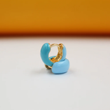 18K Gold Filled Enamel Small Huggie Earrings (K116A)