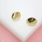 18K Gold Filled Small Circle Stud Earrings Minimalist